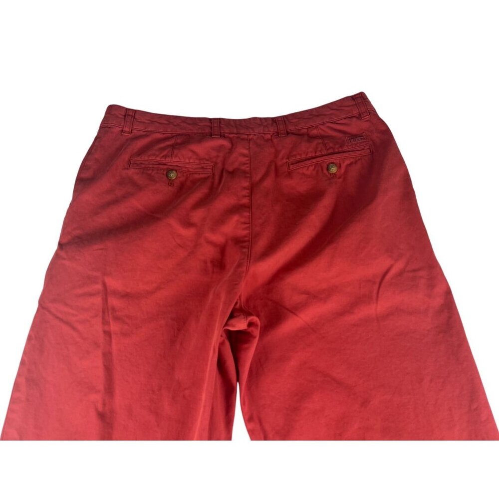 Chaps Straight Leg Chino Pants Men 36 Red Flat Front Trouser Pockets 100% Cotton - Picture 7 of 8